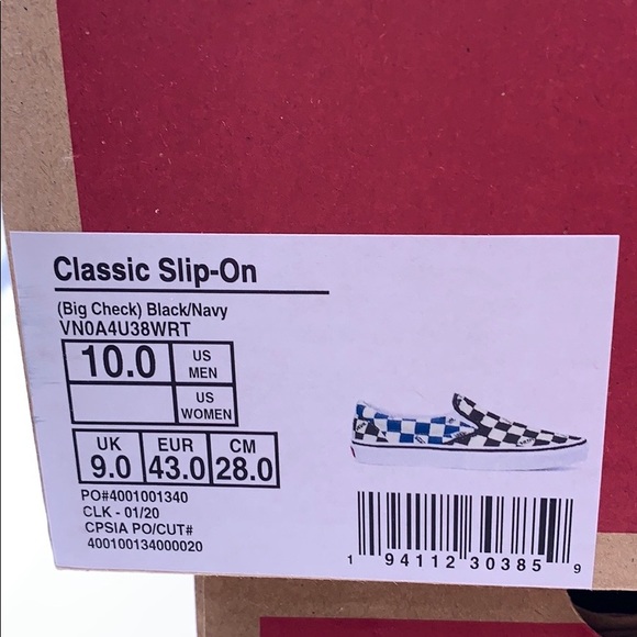 Vans Classic Slip-On ( Big Check) Black/Na… - Picture 11 of 13